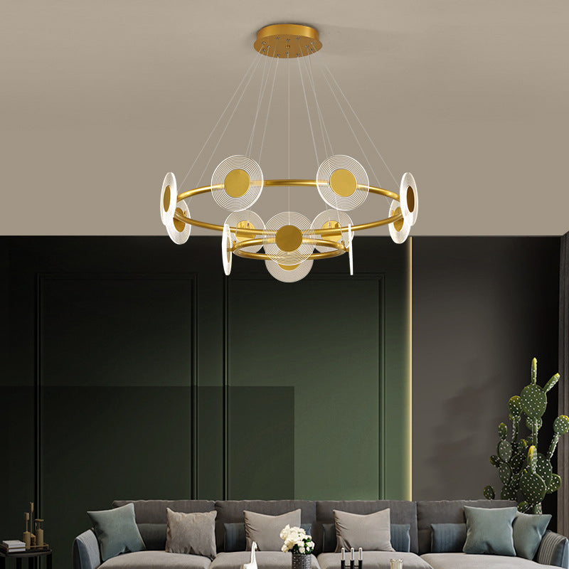 LED Circles Suspension Lamp Minimalistic Acrylic Living Room Chandelier Pendant Light