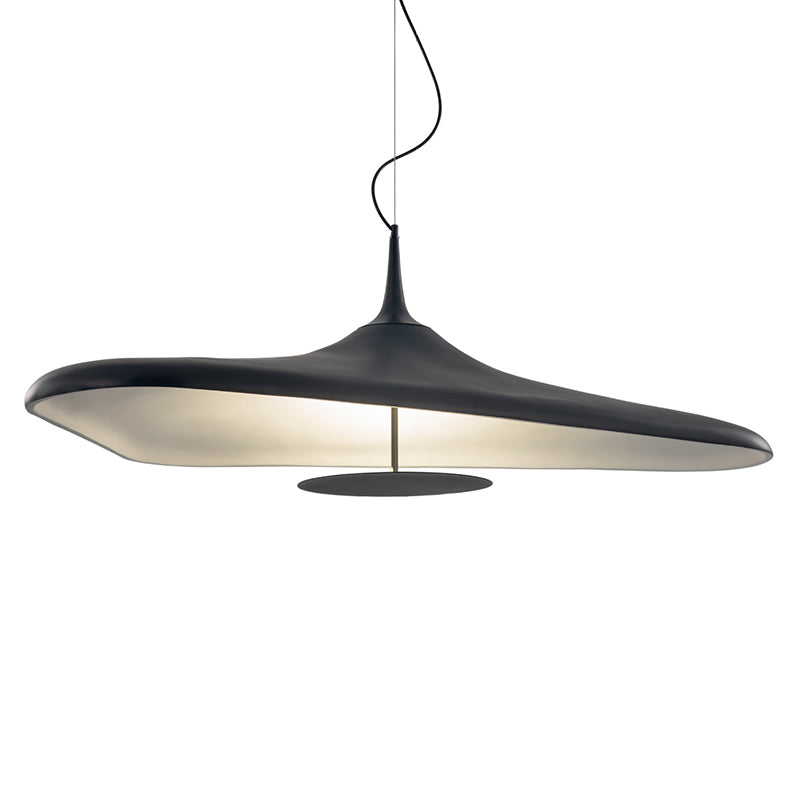 Black Hat Shaped Chandelier Light Fixture Art Deco Resin LED Pendant Lighting for Diner