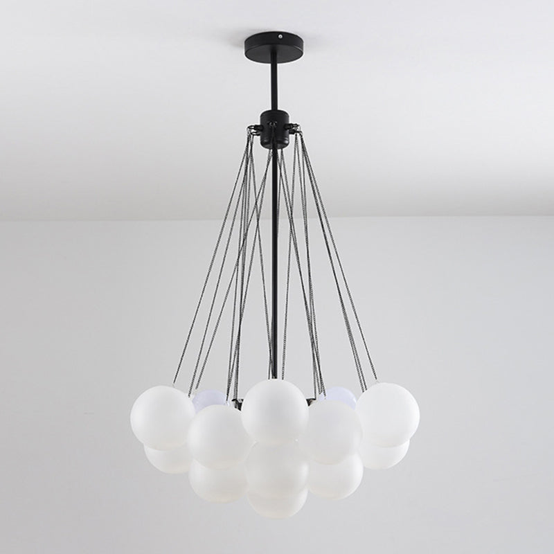Frosted White Glass Bubbles Suspensie Licht Stijlvolle Noordse kroonluchter voor woonkamer