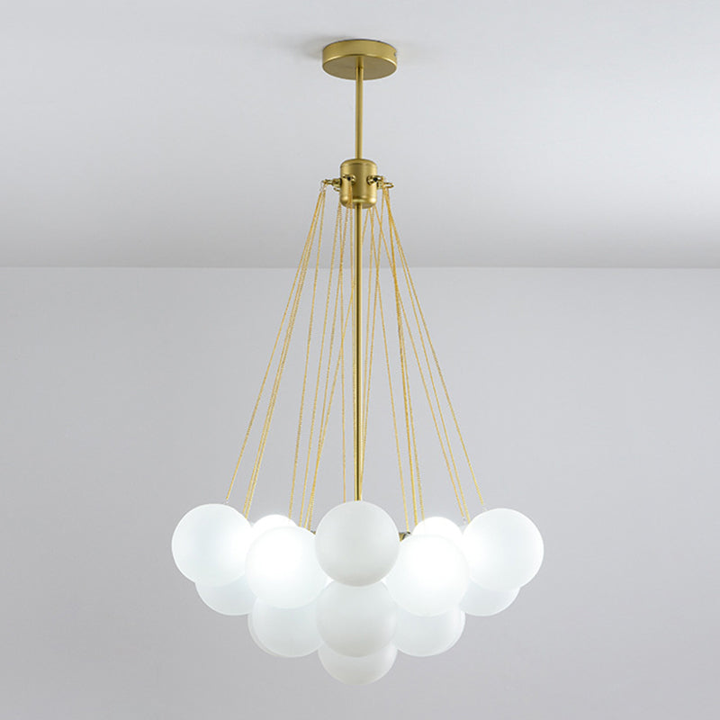 Frosted White Glass Bubbles Suspensie Licht Stijlvolle Noordse kroonluchter voor woonkamer