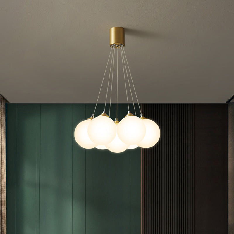 Ballonnen hangen hanglamp eenvoud witte glazen slaapkamer kroonluchter in goud