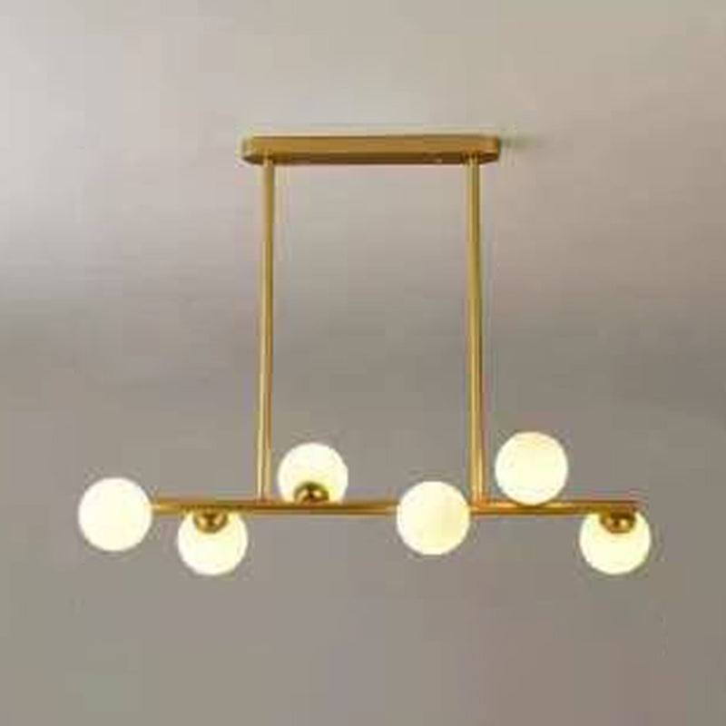 Contemporary Modo Chandelier Lighting Opal Frosted Glass Sitting Room Ceiling Hang Light