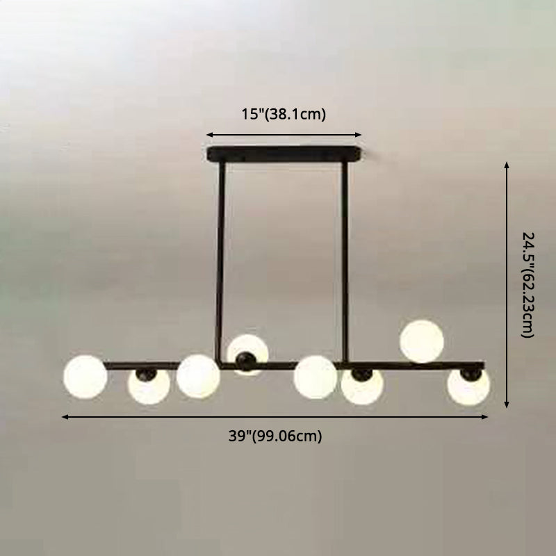 Contemporary Modo Chandelier Lighting Opal Frosted Glass Sitting Room Ceiling Hang Light