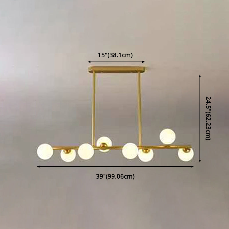 Contemporary Modo Chandelier Lighting Opal Frosted Glass Sitting Room Ceiling Hang Light