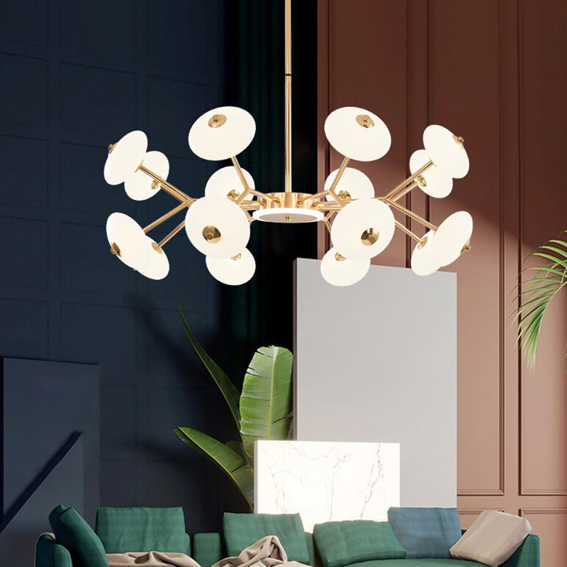 Bean Shaped Chandelier Minimalist Acrylic Bedroom LED Hanging Ceiling Light in Gold