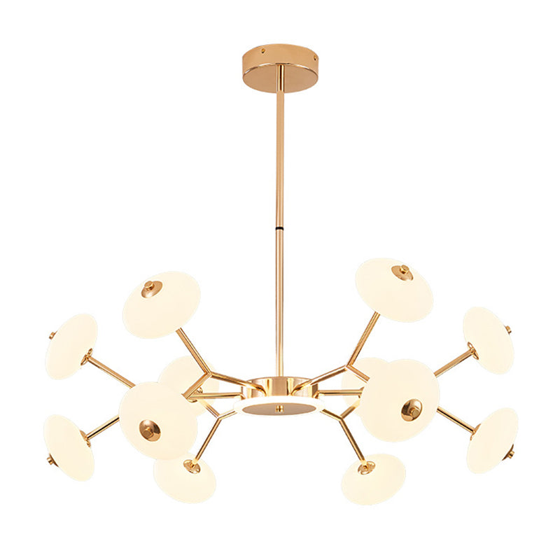 Bean Shaped Chandelier Minimalist Acrylic Bedroom LED Hanging Ceiling Light in Gold