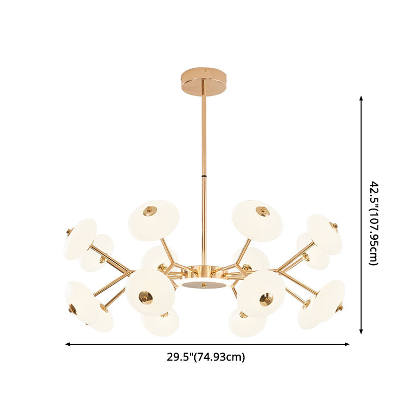 Bean Shaped Chandelier Minimalist Acrylic Bedroom LED Hanging Ceiling Light in Gold