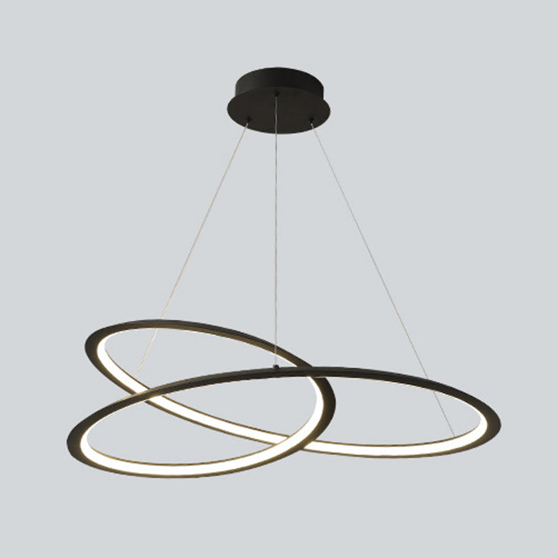 Seamless Curves Metal LED Chandelier Minimalism Suspension Light for Dining Room
