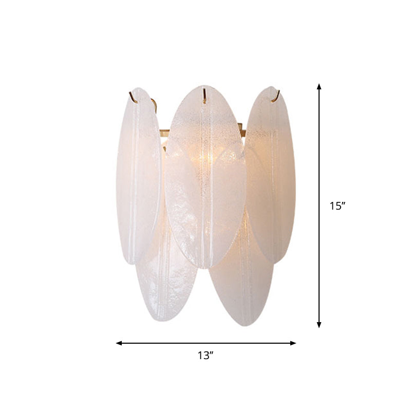 Oval-Shaped Wall Lighting Modernism Style White Glass 3 Lights Hallway Wall Sconce Light