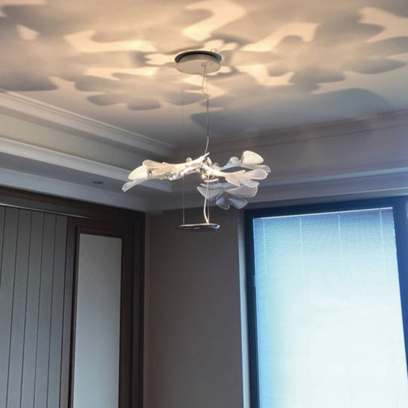Clear Floral Chandelier Art Deco Acrylic LED Hanging Ceiling Light for Living Room