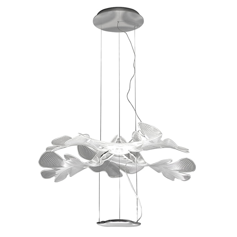 Clear Floral Chandelier Art Deco Acrylic LED Hanging Ceiling Light for Living Room