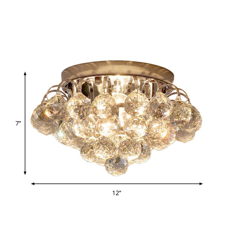 Contemporary 2-Light Flush Mount Spotlight Chrome Crystal Raindrop Deckenleuchte für Korridor