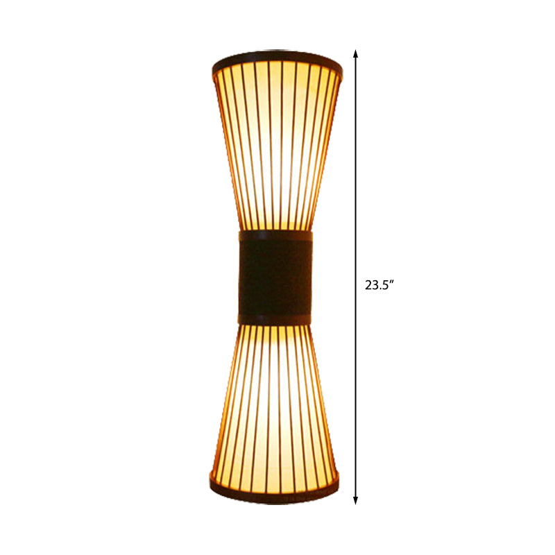 Bamboe zandloper sconce licht modern 2 lampen muurverlichting muur in brons voor woonkamer