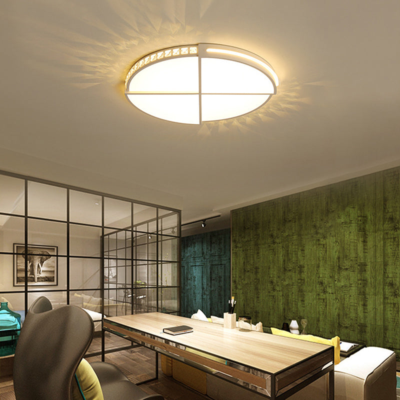 16,5 "/20.5" W LED Flush Mount Lamp Simple Cycle Acrylique Flush Ceiling Light Fixture en blanc pour Bedroom, Warm / White Light