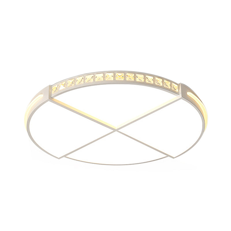 16.5"/20.5" W LED Flush Mount Lamp Simple Round Acrylic Flush Ceiling Light Fixture in White for Bedroom, Warm/White Light