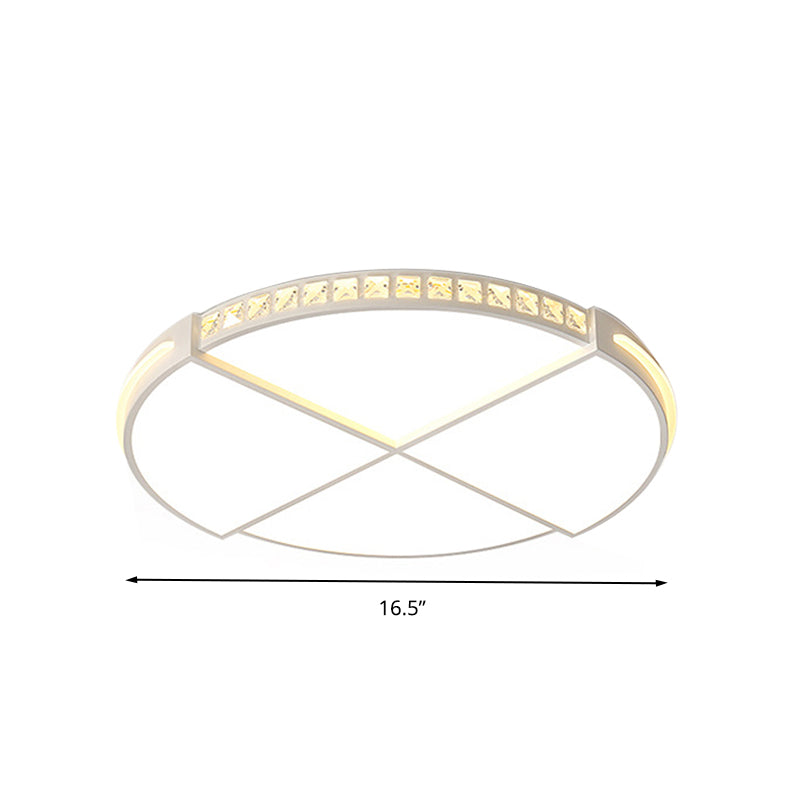 16.5"/20.5" W LED Flush Mount Lamp Simple Round Acrylic Flush Ceiling Light Fixture in White for Bedroom, Warm/White Light