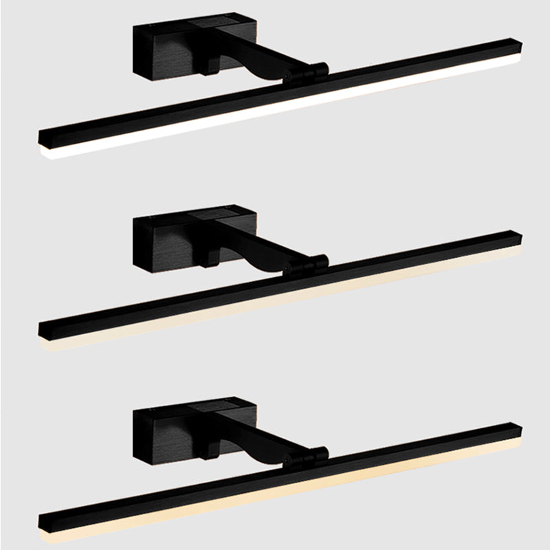 Rectangular Vanity Wall Light Fixtures Nordic Minimalist Style Metal Single Vanity Light