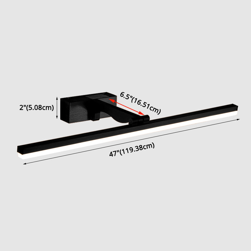 Rectangular Vanity Wall Light Fixtures Nordic Minimalist Style Metal Single Vanity Light