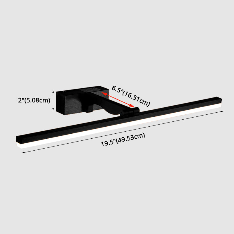 Rectangular Vanity Wall Light Fixtures Nordic Minimalist Style Metal Single Vanity Light