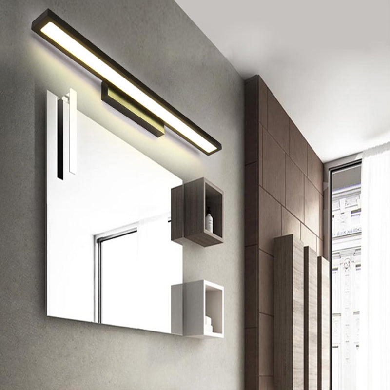 Rectangular Vanity Wall Light Fixtures Modern Minimalist Style Aluminum Single Vanity Light