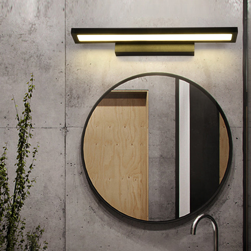 Rectangular Vanity Wall Light Fixtures Modern Minimalist Style Aluminum Single Vanity Light