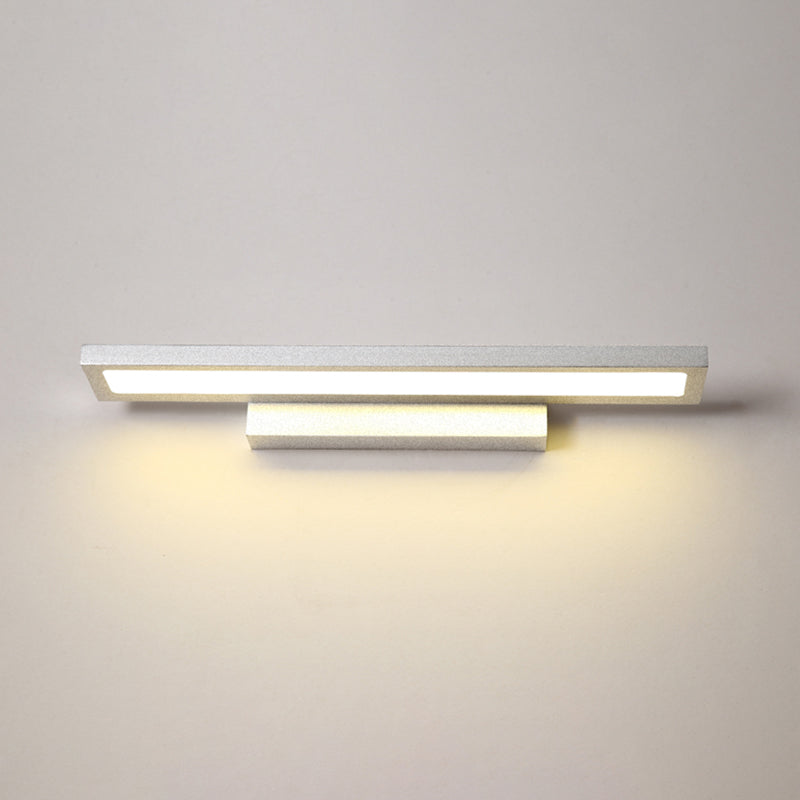 Rectangular Vanity Wall Light Fixtures Modern Minimalist Style Aluminum Single Vanity Light