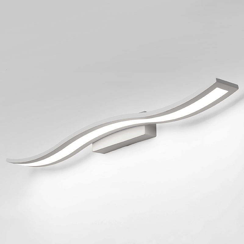 Luz de pared de tocador ondeando lámparas de pared moderna de estilo minimalista de metal