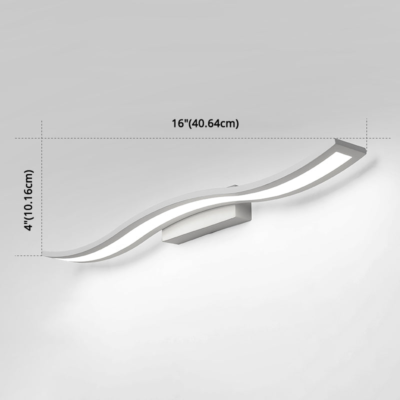 Luz de pared de tocador ondeando lámparas de pared moderna de estilo minimalista de metal