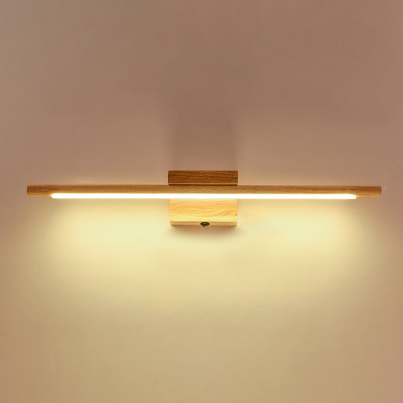 Vanité linéaire lumière murale moderne de style minimaliste en bois unique de vanité unique