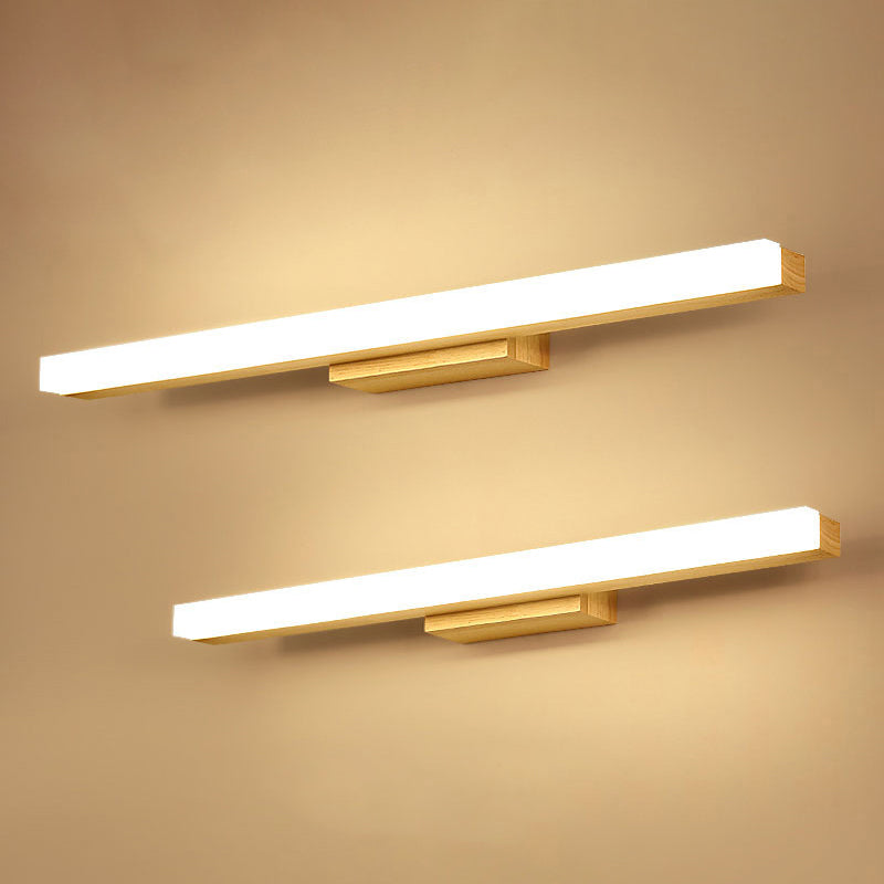 Luce da parete di vanità rettangolare Nordic Minimalist Minimalist Wood Vanity Light