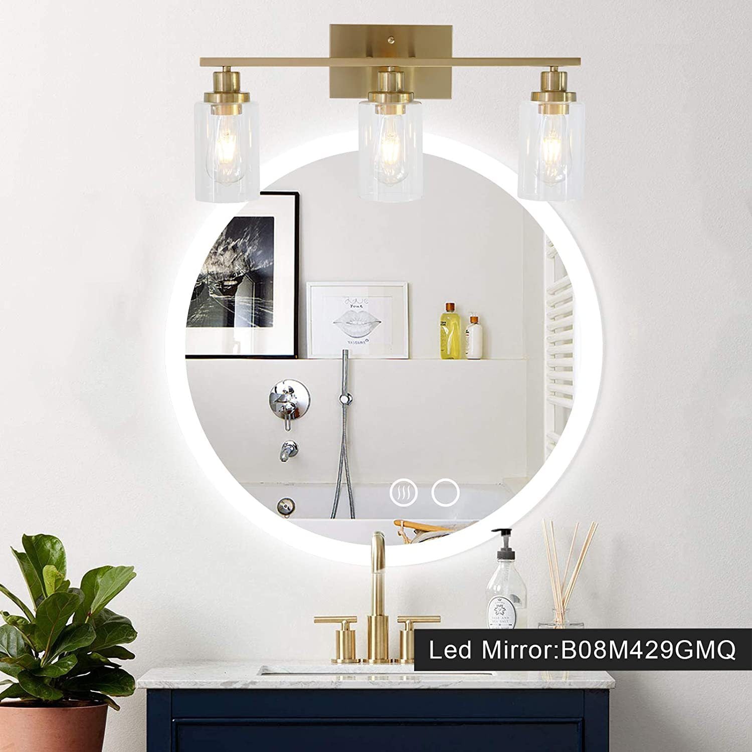 3-licht cilinder ijdelheid wandverlichting armaturen retro industriële stijl glas ijdelheid licht
