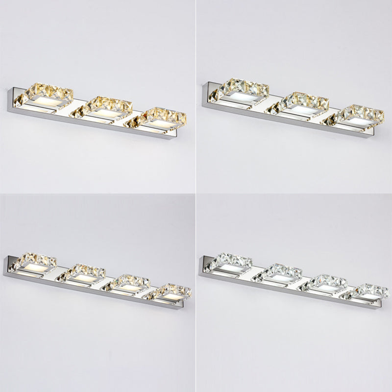 Circle Vanity Wall Light Fixtures Modern Minimalist Style Crystal Vanity Light