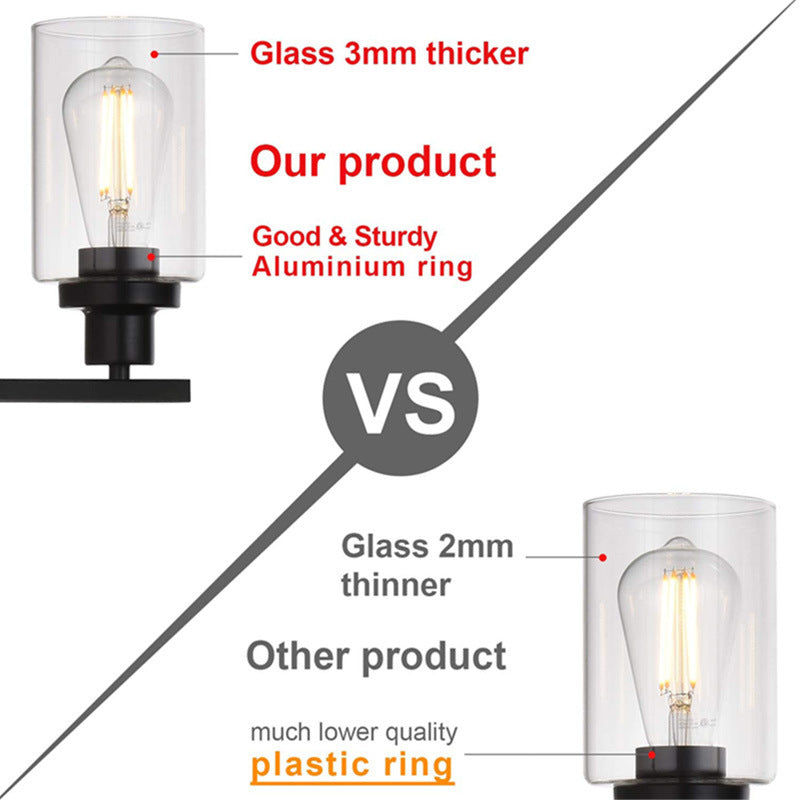 Lampade a parete di vanità cilindriche Light retro Vanity Light di vetro industriale