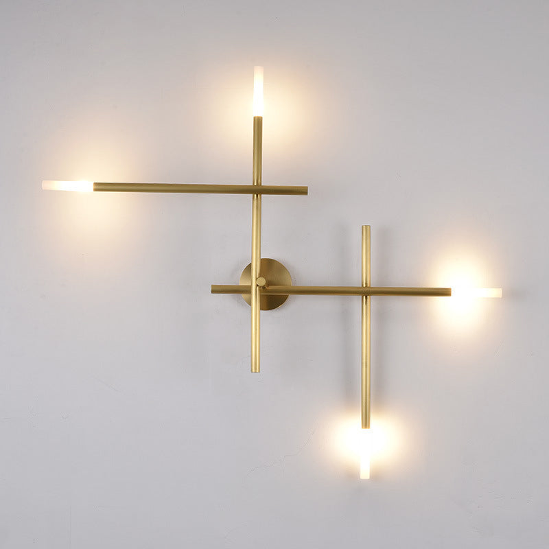 Modern Simplicity Wall Mounted Light Creative Crisscross in Gold Finish Sconce Light for Bedroom