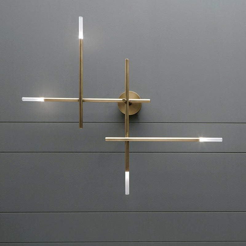 Modern Simplicity Wall Mounted Light Creative Crisscross in Gold Finish Sconce Light for Bedroom