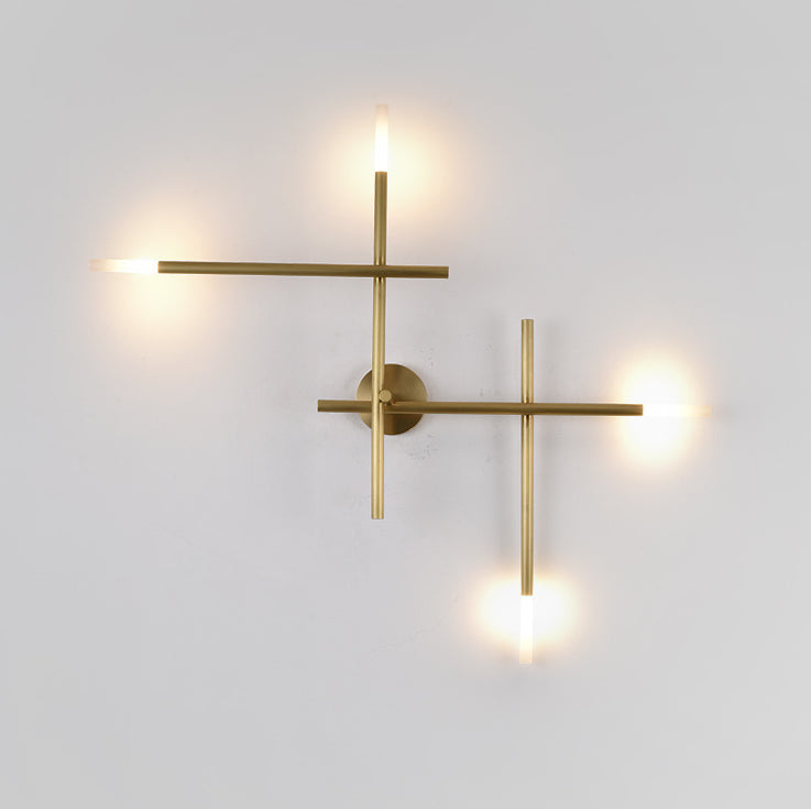 Modern Simplicity Wall Mounted Light Creative Crisscross in Gold Finish Sconce Light for Bedroom