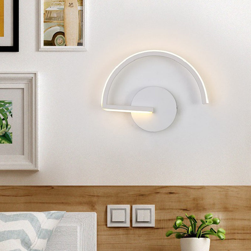Nordic Fashion Wall Mount Lamp LED Metal Semicircle Sconce Light for Bedroom Living Room