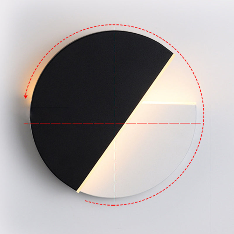 Nordic Rotatable Wall Lamp LED Acrylic Indoor Wall Light Fixtures in Round Disc Shape