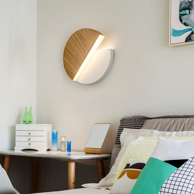 Nordic Rotatable Wall Lamp LED Acrylic Indoor Wall Light Fixtures in Round Disc Shape