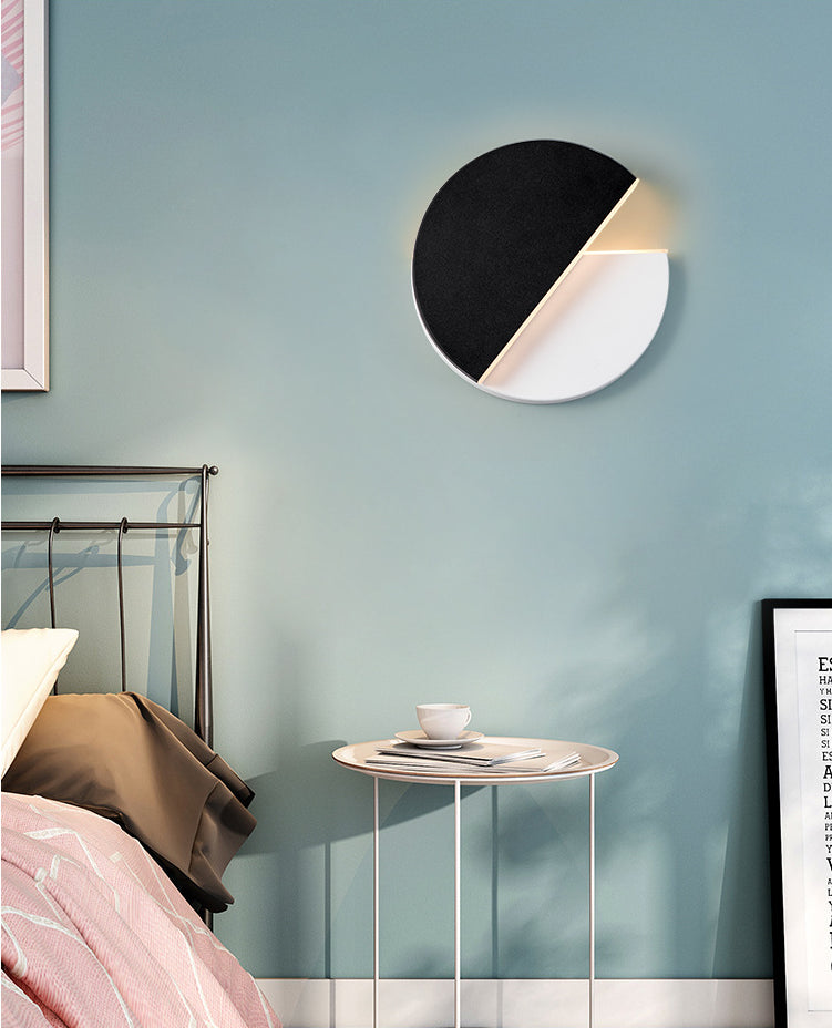 Nordic Rotatable Wall Lamp LED Acrylic Indoor Wall Light Fixtures in Round Disc Shape