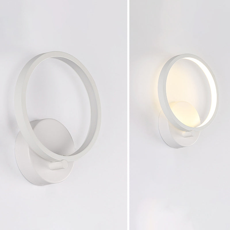 Contemporary LED Sconce Light Fixture Creative Metal Circle Shade Wall Lamp for Bedroom