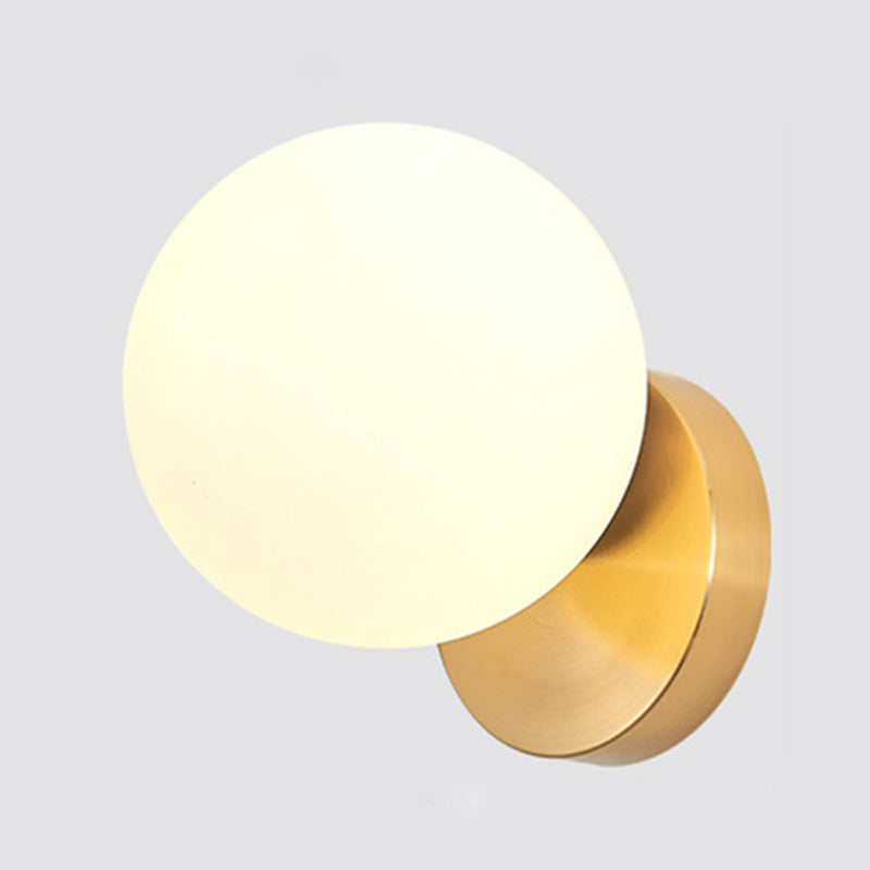Modern Simplicity Wall Sconce 1 Light Metal Wall Lamp with Glass Ball Shade