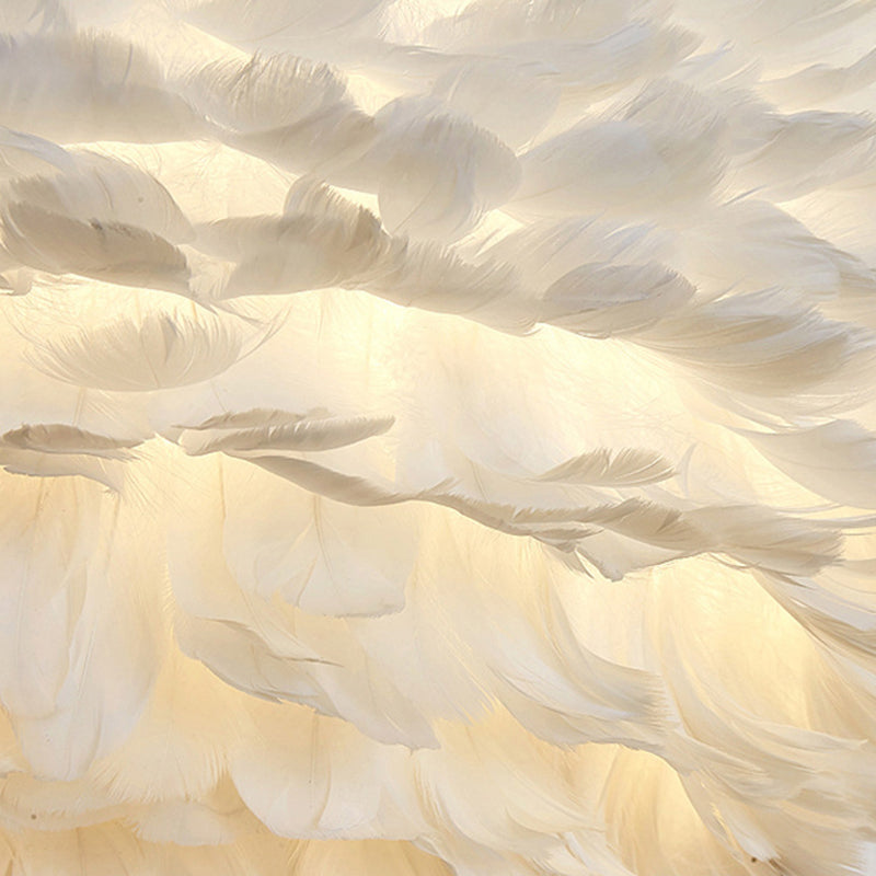 Nordic Simple Feather Sconce Light 1 light Romantic Wall Lamp for Bedroom