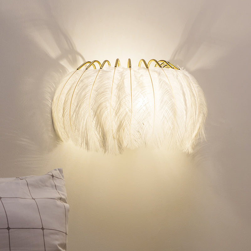 Nordic Feather Wall Sconce Light Ambient Lighting Sconce Light Fixture for Bedroom