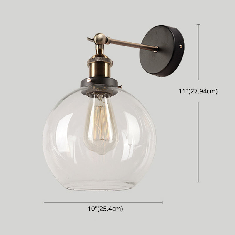 Vintage Industrielle Wandleuchter Ein leichtes Leuchten Licht im klaren Glasschatten