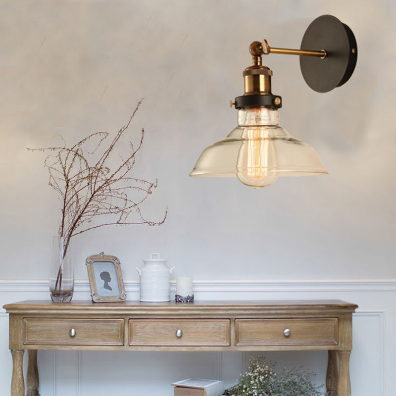 Riegel Indoor Dekoration Wandleuchte Glasschattenwandbeleuchtung mit goldenem Finisharm