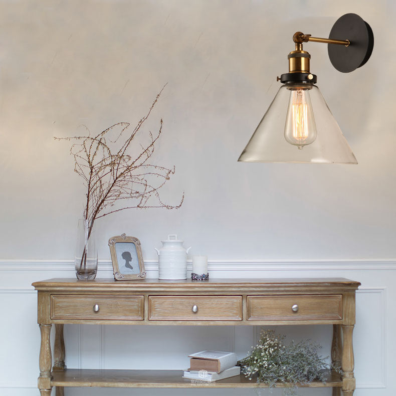 Bar Indoor Decoration Wall Sconce Glass Shade Wall Lighting with Gold Finish Arm