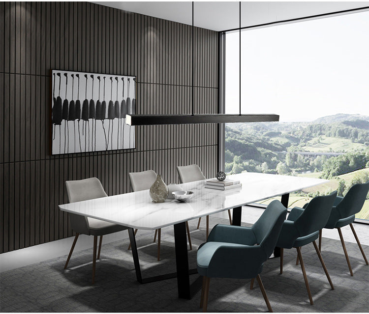 Rectangular Diner LED Suspension Lamp Metal Minimalist Linear Island Light Fixture