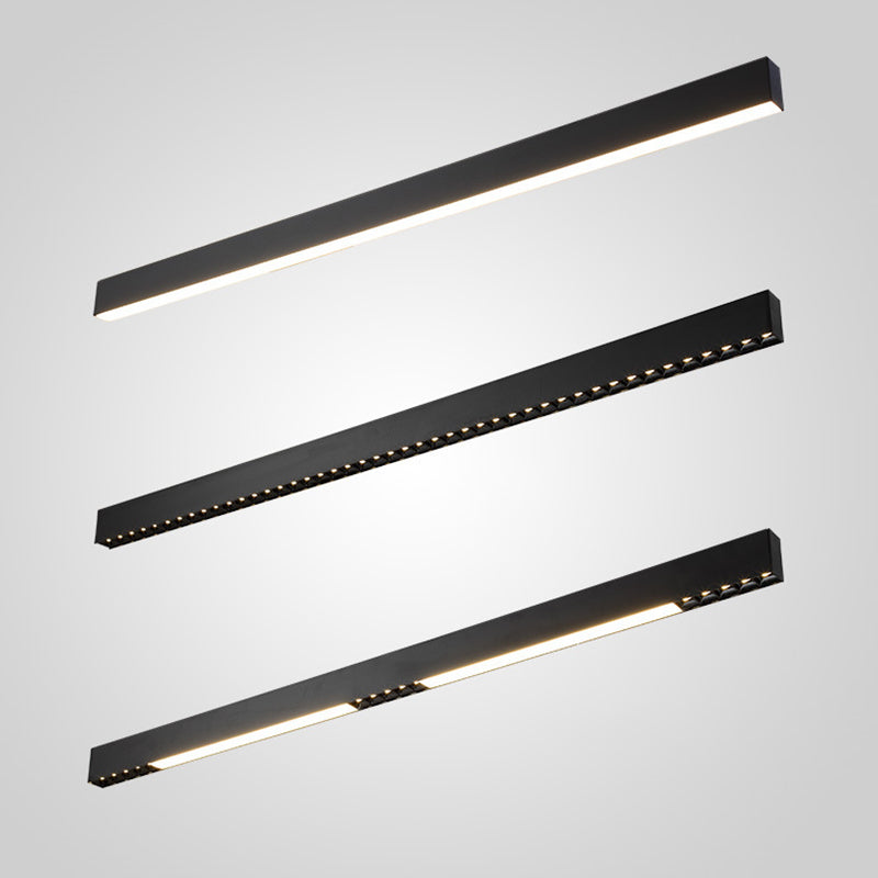 Éclairage île rectangulaire noir mat