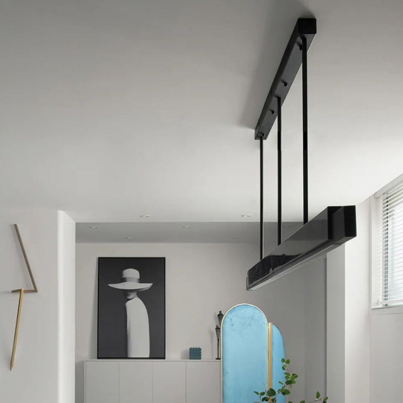 Isola rettangolare in marmo Luce Minimalista Minimalista Sospensione Apparecchiatura per la cena